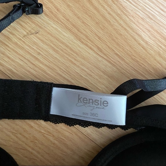 Kensie Lingerie Black Lace Trim Push Up Bra 36C - Picture 4 of 9